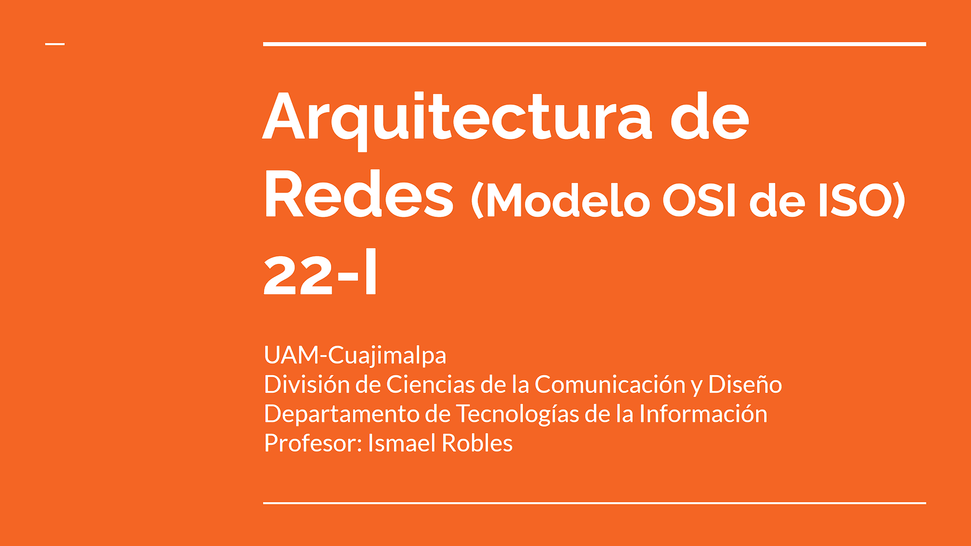 22-I ARQUITECTURA DE REDES (MODELO OSI DE ISO) - DE01T